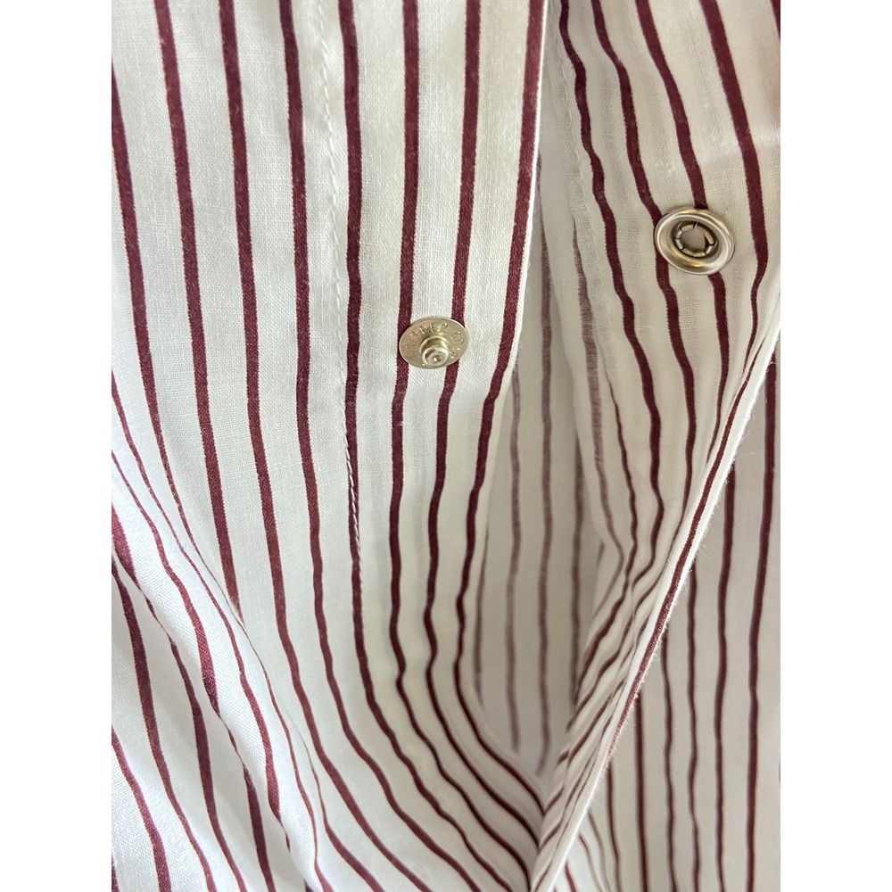 Barrington Mens Pajama Set Medium Burgundy White Striped Cotton Blend Sleepwear - Picture 8 of 10